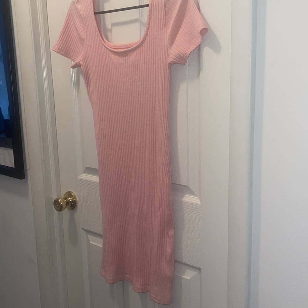 Pink below the knee dress